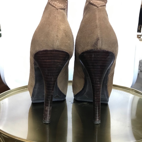 Jessica Simpson Brown Suede Platform Ankle Booties Size 6.5 - Picture 3 of 7
